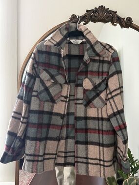 Vintage Woolworth Plaid Wool Shacket Jacket